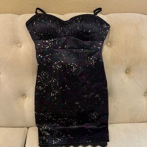 Guess Black and Purple Mini Dress